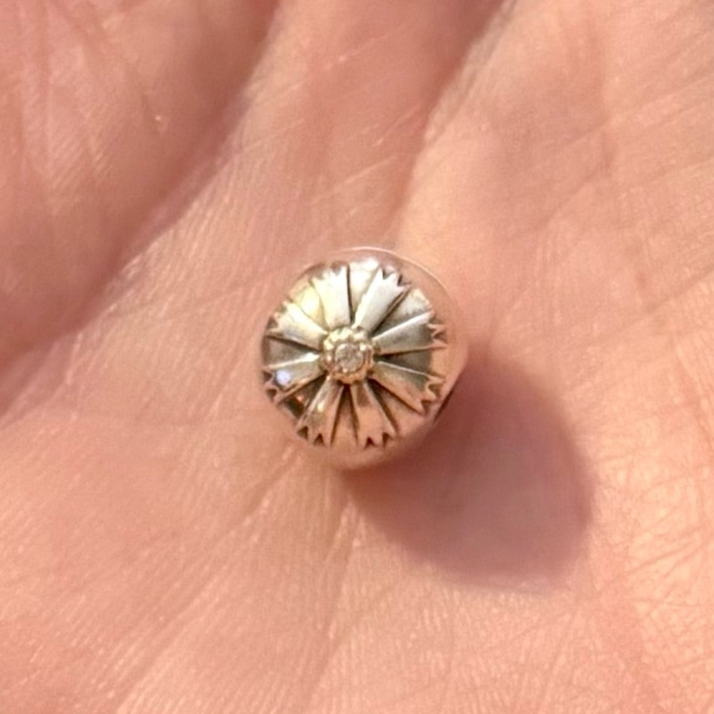 Retired Pandora Two-Tone Friendship Flower Clip